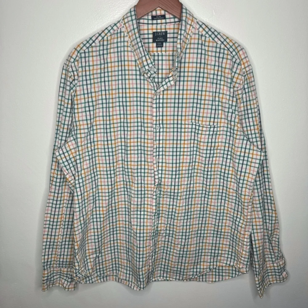 J.‎ Crew Slim Untucked Cotton/Elastane Long Sleeve Button Down Shirt Size XXL
